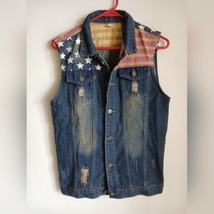 Womens Jean Vest Size XL Americana